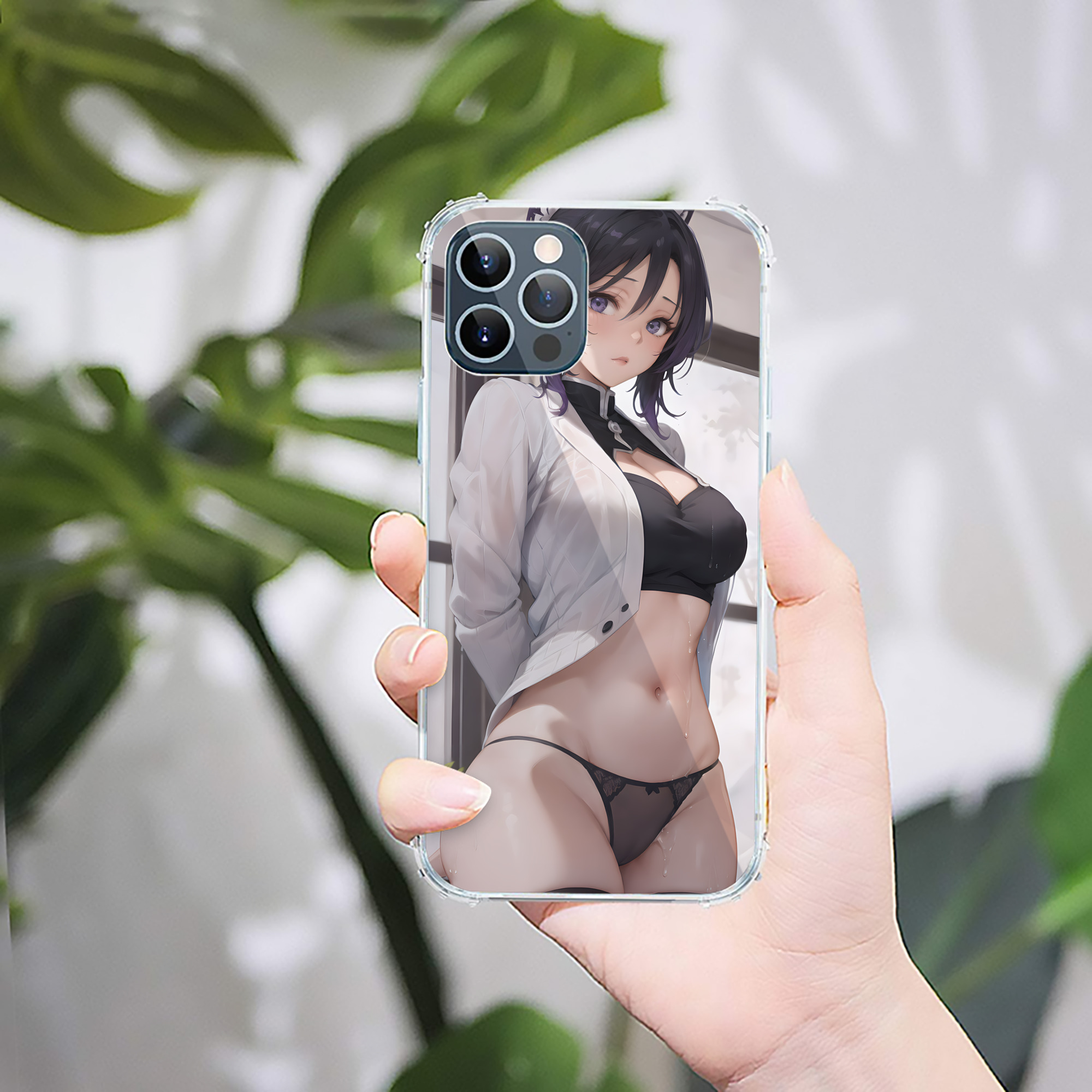 （画像用） 鬼滅の刃（きめつのやいば）蟲柱-胡蝶 しのぶ／こちょう しのぶ Kochou Shinobu 【iPhone 12シリーズ対応】透明スマホケース（クリアソフトケース）